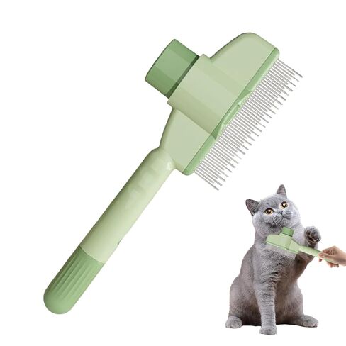 Dog And Cat Hair Removal With Release Button | Conciset Selfs Cleaning Pet Flea Comb Grooming Brush,Selfs-cleaning Pet Flea Comb Grooming Brush,Multi-function Scrub For Short & Long Pet Hair in Saudi Arabia