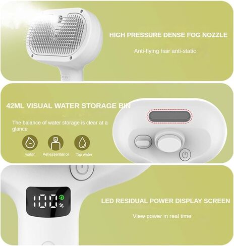 Labrador Charm Steam Brush, Furrybasics Pet Grooming Brush, 3-in-1 Self-Cleaning Steam Pet Brush, Brush with Water Tank and Release Button for Shedding Matted Hair in Saudi Arabia