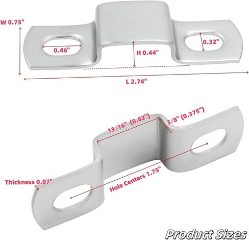 LC LICTOP 1-5/8" (40mm) Two Hole Strap U-Bracket Stainless Steel Rigid Pipe Strap Clamp(30Pcs) in Kuwait