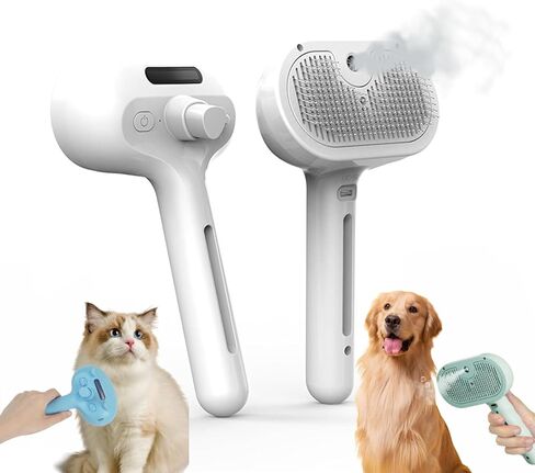 Labrador Charm Steam Brush, Furrybasics Pet Grooming Brush, 3-in-1 Self-Cleaning Steam Pet Brush, Brush with Water Tank and Release Button for Shedding Matted Hair in Saudi Arabia