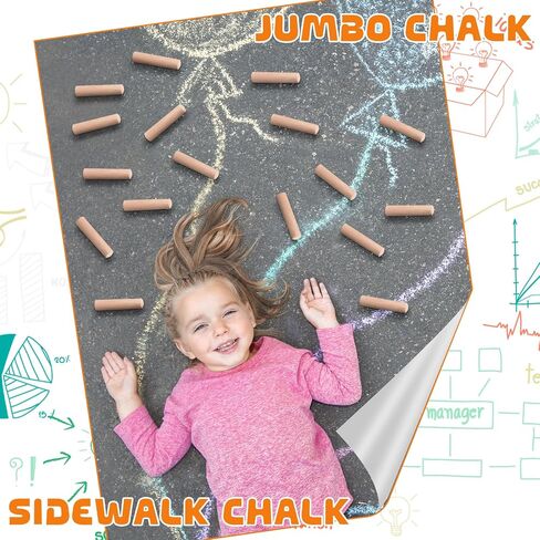 10 Pcs Sidewalk Chalks for Kids Non Toxic Jumbo Chalk for Party Gift Outdoor Art Classroom Play Painting (White) in Saudi Arabia
