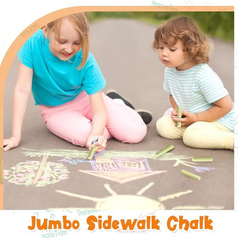 10 Pcs Sidewalk Chalks for Kids Non Toxic Jumbo Chalk for Party Gift Outdoor Art Classroom Play Painting (White) in Saudi Arabia