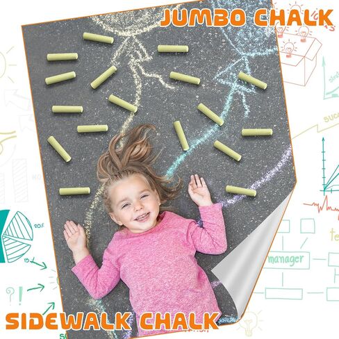 10 Pcs Sidewalk Chalks for Kids Non Toxic Jumbo Chalk for Party Gift Outdoor Art Classroom Play Painting (White) in Saudi Arabia