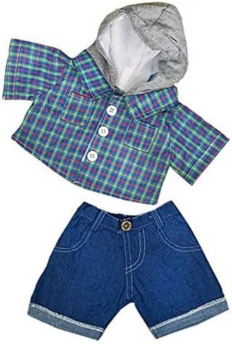 Skater Hoodie w/Denim Pants Teddy Bear Clothes Fits Most 14"-18" Build-a-Bear and Make Your Own Stuffed Animals in Saudi Arabia
