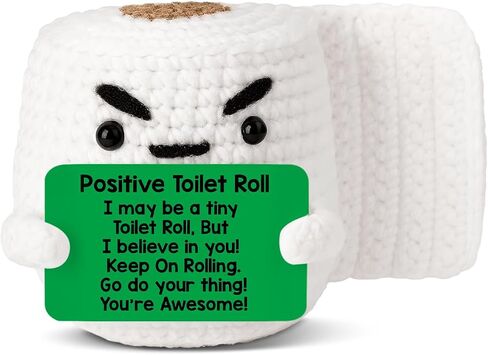 Positive Emotional Support Crochet Toilet Roll, Funny Cheer Up Gifts for Coworkers Friends Women Men, Mini Handmade Crochet Toilet Roll with You are Awesome Card, Christmas Birthday Gift in Saudi Arabia