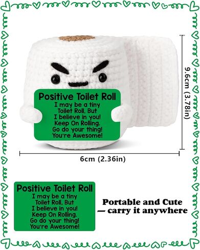 Positive Emotional Support Crochet Toilet Roll, Funny Cheer Up Gifts for Coworkers Friends Women Men, Mini Handmade Crochet Toilet Roll with You are Awesome Card, Christmas Birthday Gift in Saudi Arabia