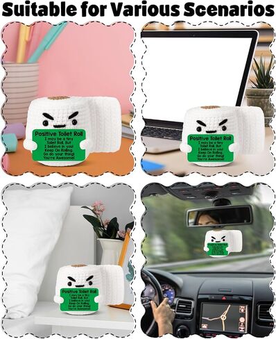 Positive Emotional Support Crochet Toilet Roll, Funny Cheer Up Gifts for Coworkers Friends Women Men, Mini Handmade Crochet Toilet Roll with You are Awesome Card, Christmas Birthday Gift in Saudi Arabia