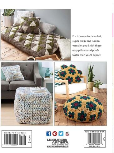 Leisure Arts Poufs And Pillows Crochet Book, Crochet Book, Pattern Books, Books Patterns, Patterns, Stitch Patterns For Beginners in Saudi Arabia