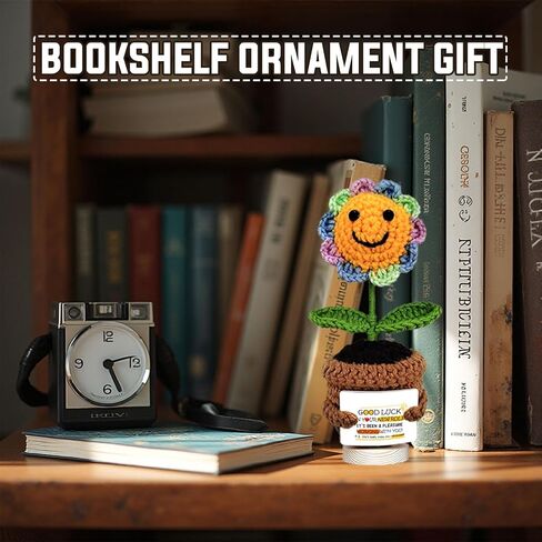 Inspirational Gifts for Men and Women - Hand Made Sunflower Crochet on The Front - Christmas, Birthday and Thank-You Gifts for Colleagues, Sisters, Friends, Teachers and Family (Sunflower-1) in Kuwait