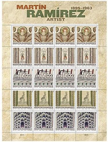 Martin Ramirez 1895-1963, Artist (Sheet of 20) First-Class Mail Forever Postage Stamps 2015 Scott #4968-4672 in Saudi Arabia