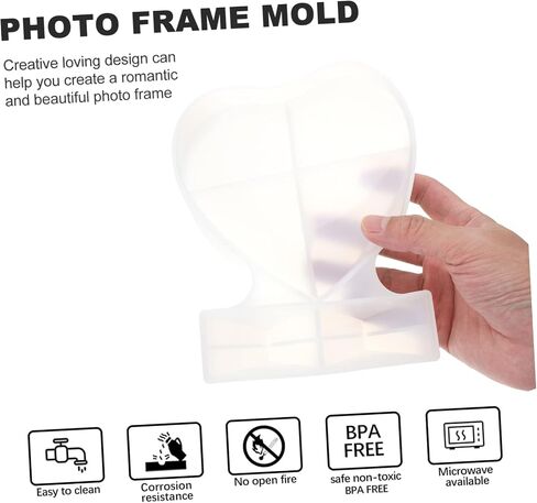 Housoutil 1pc Heart Shaped Photo Frame Mold Casting Mold for Epoxy Crafts for Home Decoration and Unique in Saudi Arabia