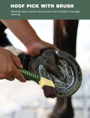 9PCS Horse Grooming Kit Curry Comb Sweat Scraper Horse Bathing Supplies Grooming Tools with Storage Bag Sugar Taro in Saudi Arabia