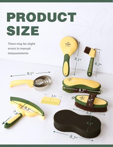 9PCS Horse Grooming Kit Curry Comb Sweat Scraper Horse Bathing Supplies Grooming Tools with Storage Bag Sugar Taro in Saudi Arabia