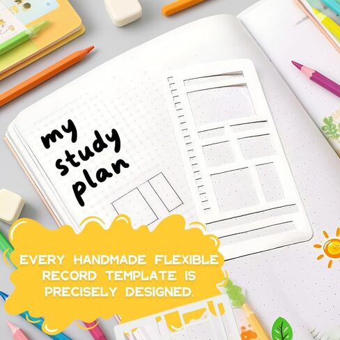 قالب سجل مرن المصنوع يدويًا ، مجموعة الإستنسل المخطط ، قوالب الرسم والحروف للمقالين ، التقويم ، لوازم الحرف اليدوية و DIY (Style-A3) in Saudi Arabia