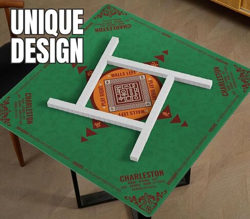 Mahjong Mat (33"x33") - Non-Slip Noise Reduction Gaming Mat for American Mahjong - Flower-Carnation-12 in Saudi Arabia