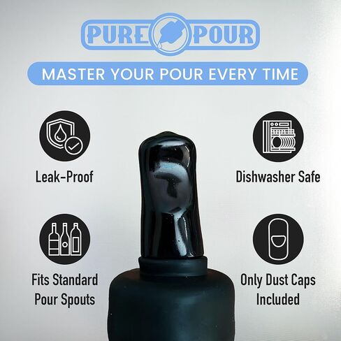 Tequila Spout by Pure Pour with Cover - Leak-proof Liquor Pourer for Fluted Liquor Bottles like Patron & Don Julio - Made in the USA (1 Pack) in Kuwait