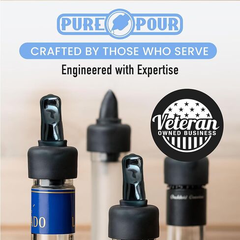 Tequila Spout by Pure Pour with Cover - Leak-proof Liquor Pourer for Fluted Liquor Bottles like Patron & Don Julio - Made in the USA (1 Pack) in Kuwait