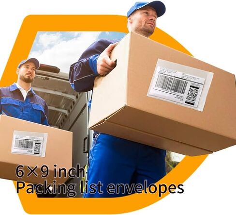 1000pcs 6 "× 9" مغلفات قائمة التعبئة واضحة ، أكياس سفن التغليف ذاتية التغليف ، ملصقات بريد مقاومة للماء للمغلف لتعبئة الفاتورة/الأكمام in Kuwait