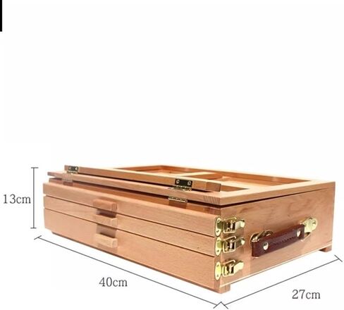 Portable 3-Drawer Storage Box Easel Adjustable Wooden Artist Desktop Storag Case with Lined Drawer for Art Supplies Painters Adult Student Artist in Saudi Arabia