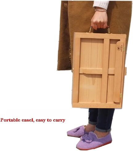 Portable 3-Drawer Storage Box Easel Adjustable Wooden Artist Desktop Storag Case with Lined Drawer for Art Supplies Painters Adult Student Artist in Saudi Arabia