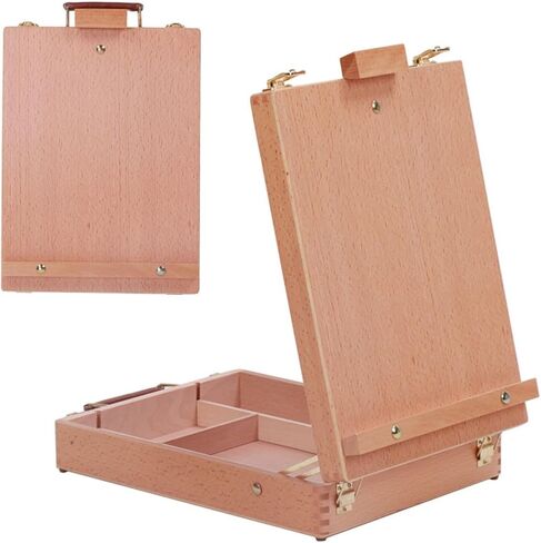 Toolbox Storage Box Drawer Type Painting Box Real Display Painting Wood Box Drawing Board Easel Art Supplies in Saudi Arabia