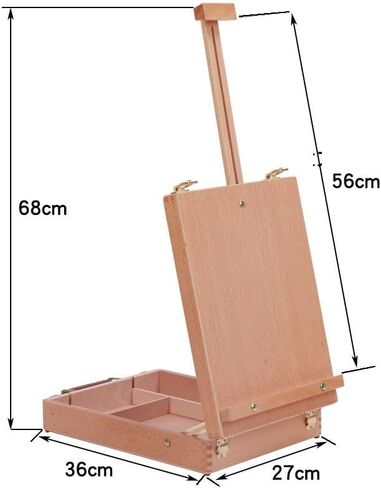 Toolbox Storage Box Drawer Type Painting Box Real Display Painting Wood Box Drawing Board Easel Art Supplies in Saudi Arabia