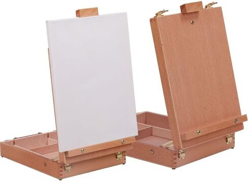 Toolbox Storage Box Drawer Type Painting Box Real Display Painting Wood Box Drawing Board Easel Art Supplies in Saudi Arabia