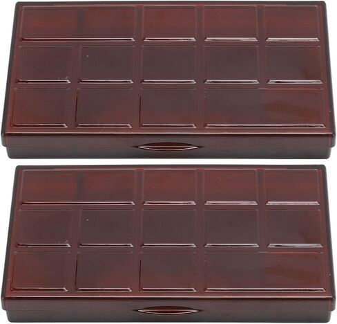 Transparent Paint Box 15 Grids Clear Plastic Painting Pigment Box Leakproof Portable Watercolor Palettes Box for Artists Students Kids 2pcs (Coffee Color) in Saudi Arabia