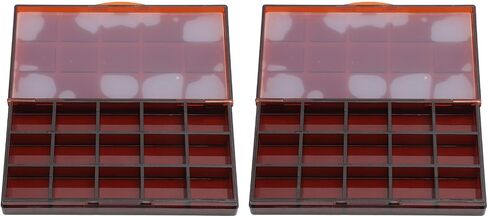 Transparent Paint Box 15 Grids Clear Plastic Painting Pigment Box Leakproof Portable Watercolor Palettes Box for Artists Students Kids 2pcs (Coffee Color) in Saudi Arabia
