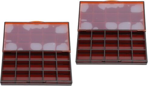 Transparent Paint Box 15 Grids Clear Plastic Painting Pigment Box Leakproof Portable Watercolor Palettes Box for Artists Students Kids 2pcs (Coffee Color) in Saudi Arabia