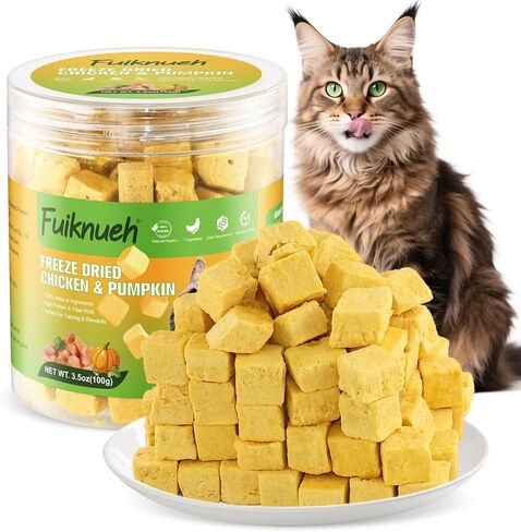 Freeze Dried Pumpkin and Chicken for Dogs and Cats, 100% Pumpkin and Chicken, Natural Treats for Digestion Health, Healthy Food Topper 3.5 oz in Saudi Arabia