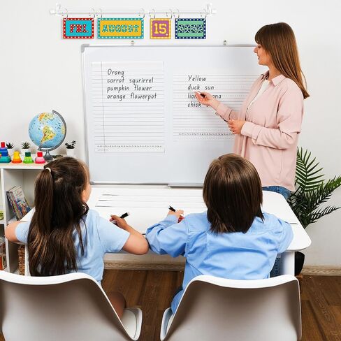 Cinrobiye Pastel Flip Calendar for Classroom 2025–2030,Bulletin Board Calendar Chart Set with 56 Date Cards Adjustable Rod for Teachers Homeschool Kids Learning Wall Decor Back to School Supplies in Saudi Arabia