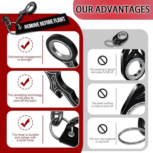 LENCLE Keychain Spinner Set,Fidget Toy,Full Metal Spinning Keychain Fidget with Tag for Motorcycles,Backpacks,and Men's Gifts in Saudi Arabia