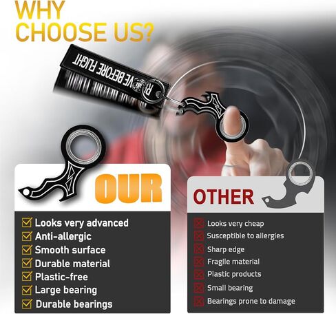 LENCLE Keychain Spinner Set,Fidget Toy,Full Metal Spinning Keychain Fidget with Tag for Motorcycles,Backpacks,and Men's Gifts in Saudi Arabia