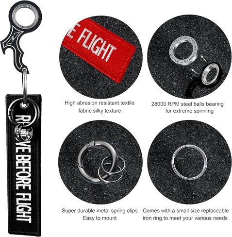 LENCLE Keychain Spinner Set,Fidget Toy,Full Metal Spinning Keychain Fidget with Tag for Motorcycles,Backpacks,and Men's Gifts in Saudi Arabia