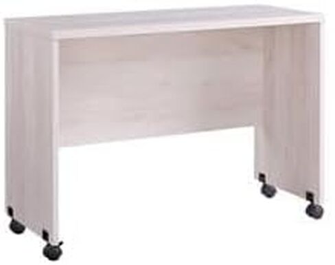Rectangular Wooden Desk Return with Casters & Grain Details - White Oak - 27 x 15 x 37 in. in Saudi Arabia