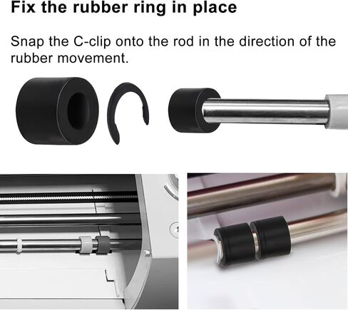12 Rubber Roller Resolution for Cricut Maker and 12pcs Rubber Roller Replacement, Retaining Clip Rings Compatible with Cricut Maker Cutting Machines with Repair Tools, Keep Rollers from Moving in Saudi Arabia