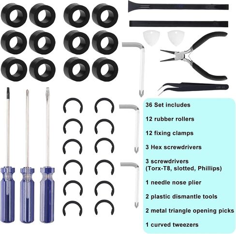 12 Rubber Roller Resolution for Cricut Maker and 12pcs Rubber Roller Replacement, Retaining Clip Rings Compatible with Cricut Maker Cutting Machines with Repair Tools, Keep Rollers from Moving in Saudi Arabia