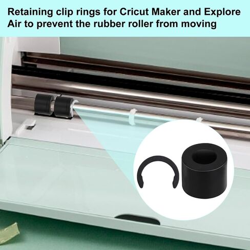 12 Rubber Roller Resolution for Cricut Maker and 12pcs Rubber Roller Replacement, Retaining Clip Rings Compatible with Cricut Maker Cutting Machines with Repair Tools, Keep Rollers from Moving in Saudi Arabia