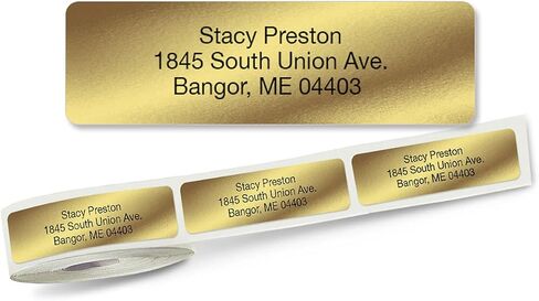 صور ملونة Gold Metallic Rolled Retwork Advens Advent Labels مع موزع ، تخصيص مع اسم وعنوان الشحن ، 250 لاصقة ذاتية ، لفة ملصقات قشر سهلة ، 3/4 "× 2 1/2" in Saudi Arabia