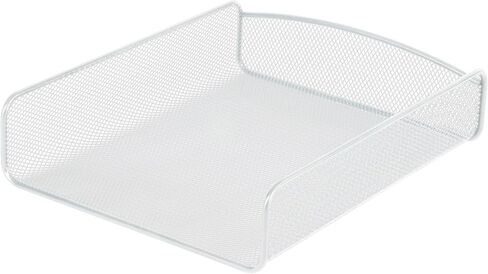 Safco Onyx Mesh Single Tray Skuptop Organizer | الصلب الثقيل | مسحوق المعطف الانتهاء | 11.75 × 9.25 × 2.5 | منظم لوازم المكاتب | رسائل صواني ودعم التراص | فضي in Kuwait