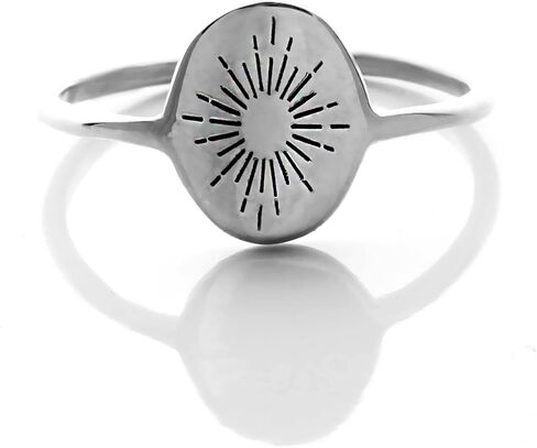 Custom Sunburst Ring – 925 Sterling Silver Radiant Jewelry – 14K Gold Filled, Rose Gold, Silver – Minimalist Spiritual Stackable Ring – Dainty Handmade Gift for Her in Saudi Arabia
