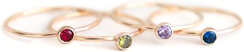 gold diamond ring. ONE stackable birthstone gemstone ring. gold filled. mothers ring. stacking ring. minimalist gift for her. stackable ring. in Saudi Arabia