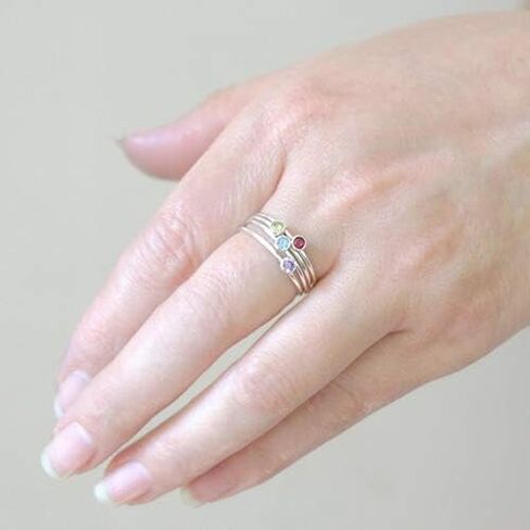 gold diamond ring. ONE stackable birthstone gemstone ring. gold filled. mothers ring. stacking ring. minimalist gift for her. stackable ring. in Saudi Arabia