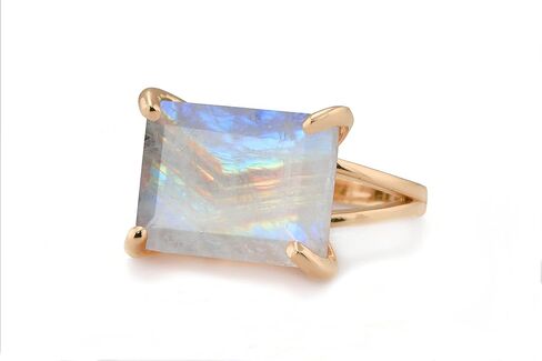 Striking Moonstone in 925 Sterling Silver - Custom Bohemian Statement Ring for Women - Elegant June Birthstone with Jewelry Box in Saudi Arabia