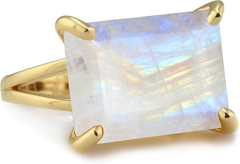 Striking Moonstone in 925 Sterling Silver - Custom Bohemian Statement Ring for Women - Elegant June Birthstone with Jewelry Box in Saudi Arabia