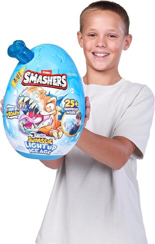 Smashers Mega Jurassic Light Up Ice Age (T-Rex) by ZURU, Smashable Egg Toy for Boys in Saudi Arabia