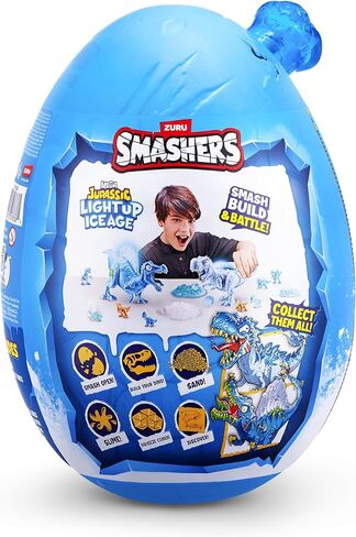 Smashers Mega Jurassic Light Up Ice Age (T-Rex) by ZURU, Smashable Egg Toy for Boys in Saudi Arabia