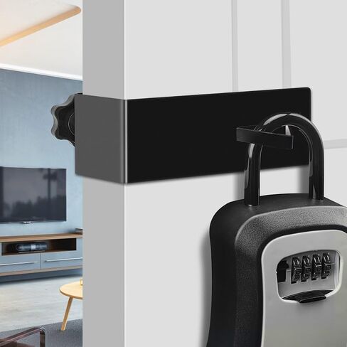 Tupsky Lock Box Door Mount Bracket ، Hooks Door Door القابلة للتعديل لمفاتيح صندوق قفل الأمان للوصول الطارئ (الأسود ، حزمة واحدة) in Kuwait
