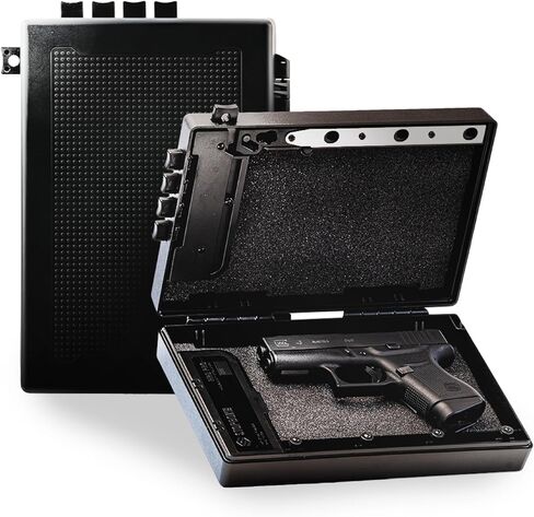 STOPBOX PRO Gun Safe Alternative for Handgun Storage, Instant Access Portable Gun Case, TSA Compliant Gun Lock Box for Car or Travel Safe Box, Quick Access Handgun | Black - 2PK (Compact Only) in Saudi Arabia